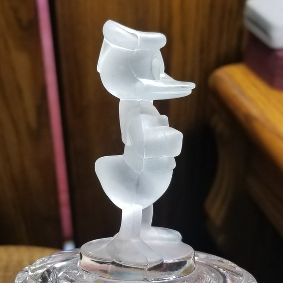 1985 Hofbauer Disney Donald Duck Lead Crystal Trinket Dish Vintage Glass EUC - Picture 4 of 9